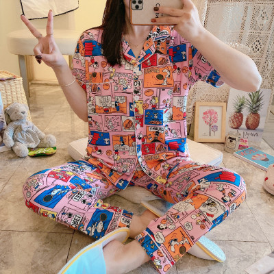 Disney Pajamas Plus Size Women Cartoon Cute Pajamas for Women Summer Nightwear Pajama Two Piece Set Pyjamas Loungewear