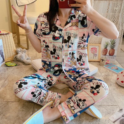 New Long Sleeved Sleepwear Korean Trend Loose Thin Woman Pajamas Women's Sleepwear Night Wear Pajamas For Women