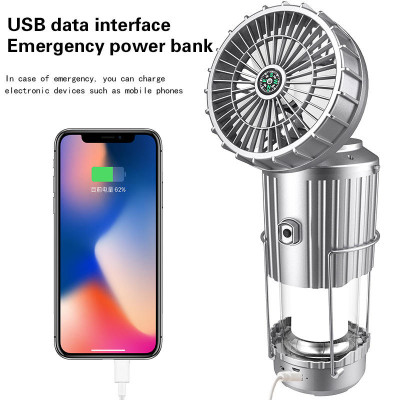 Portable Fan With LED Light & Power Bank