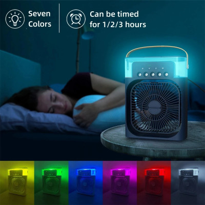 Portable Mini Cooling Fan+ A.C+ Humidifier+ Light